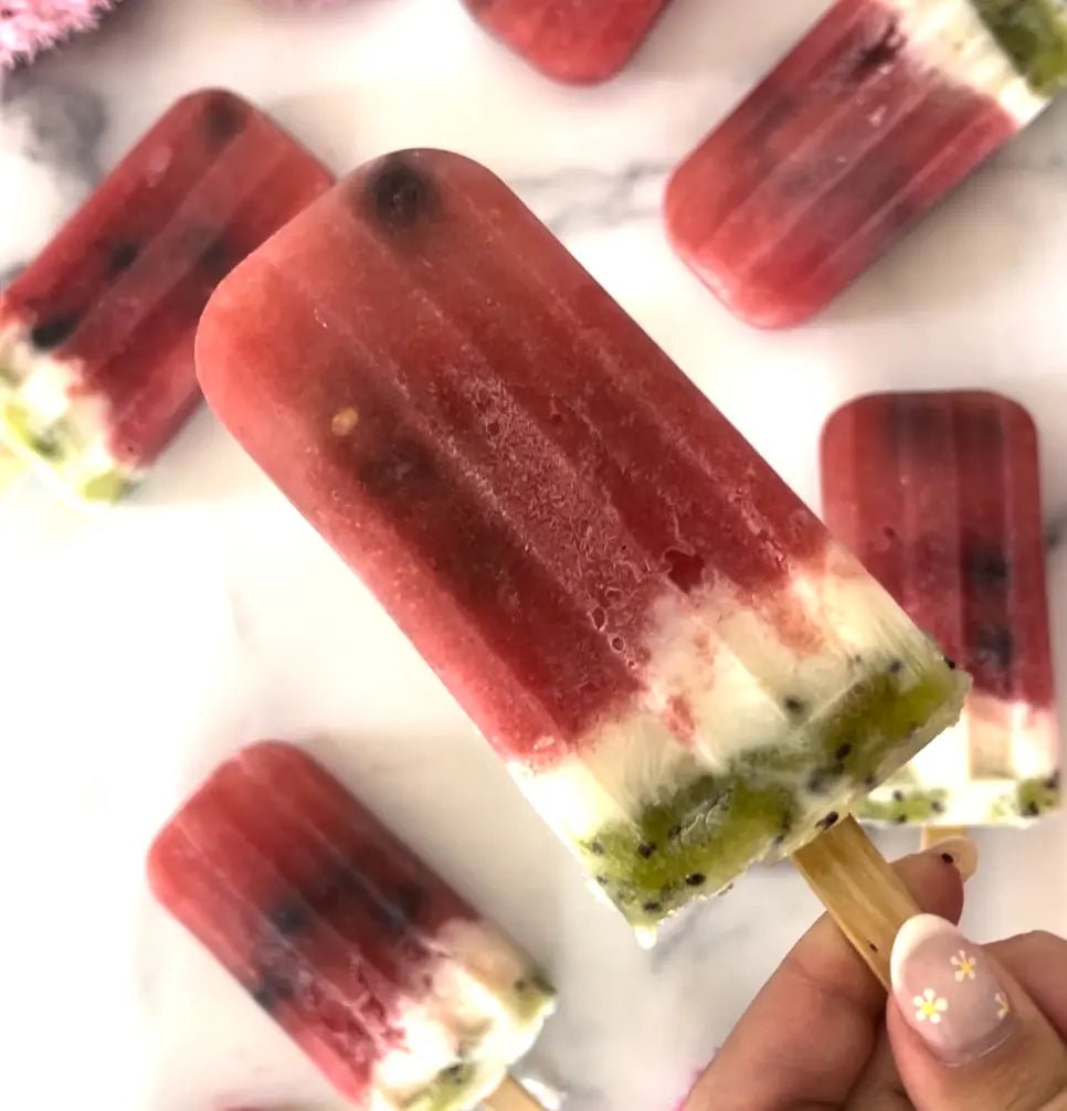 Watermelon Kiwi Collagen Popsicles