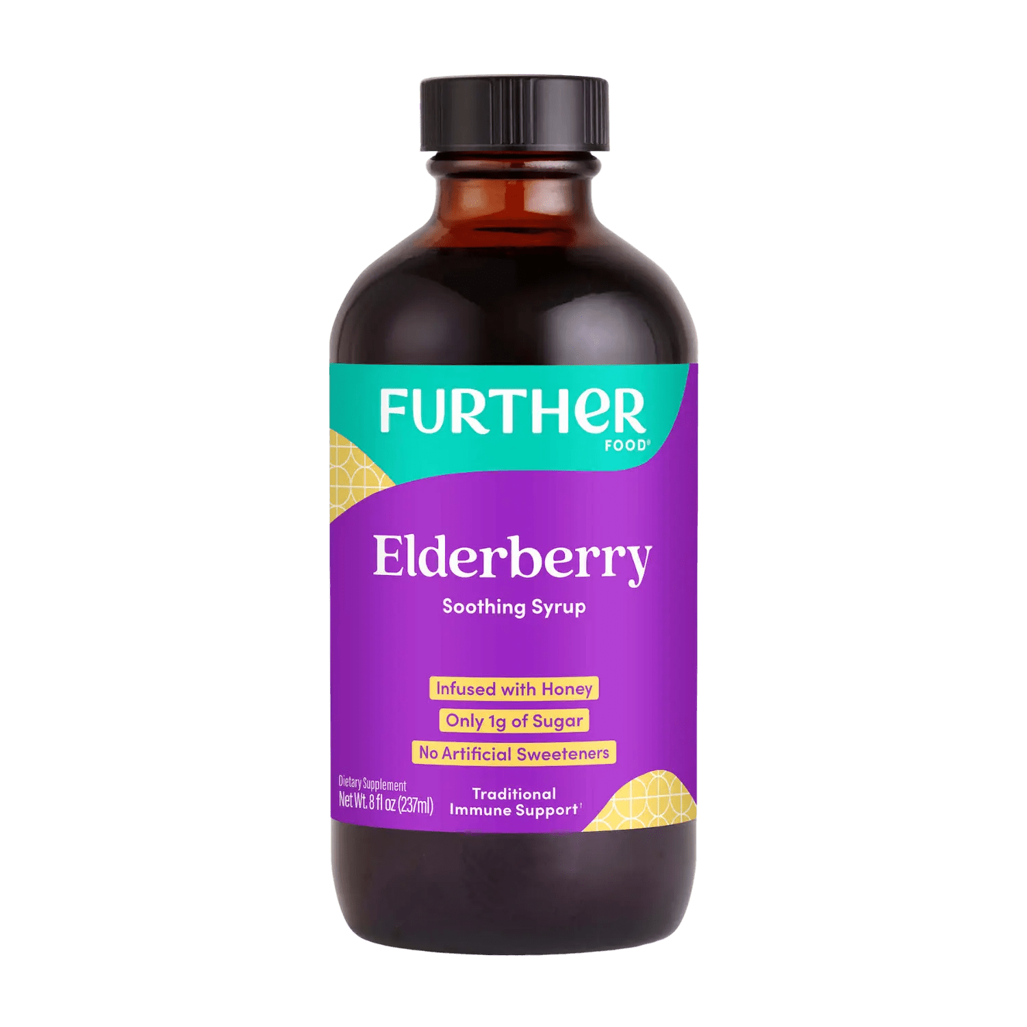 Elderberry Soothing Syrup - Further Food 1-Pack: Elderberry Syrup contains cloves to fight infection, honey to soothe throat irritation, elderberry to support the immune system and cinnamon as a potent anti-inflammatory