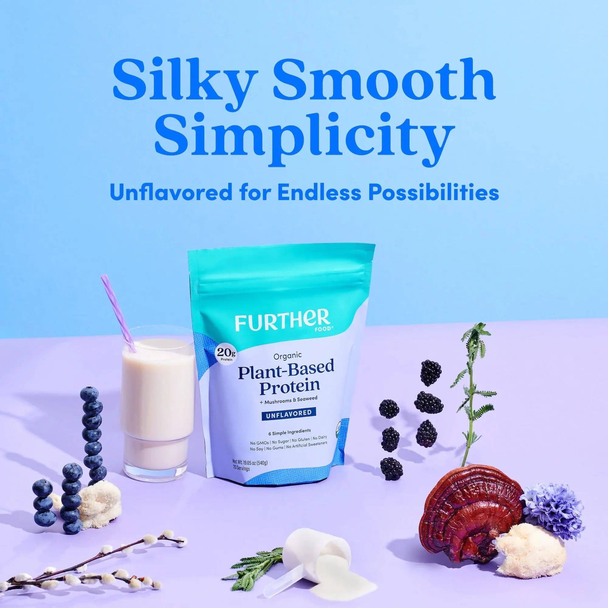Unflavored Plant-Based Protein - Further Food. Organic pea-protein
