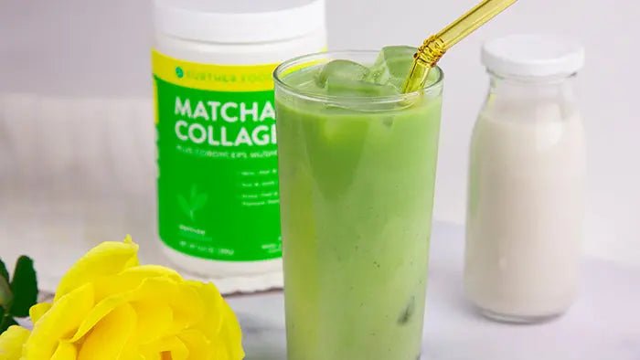 Iced Matcha Collagen Latte - Further Food