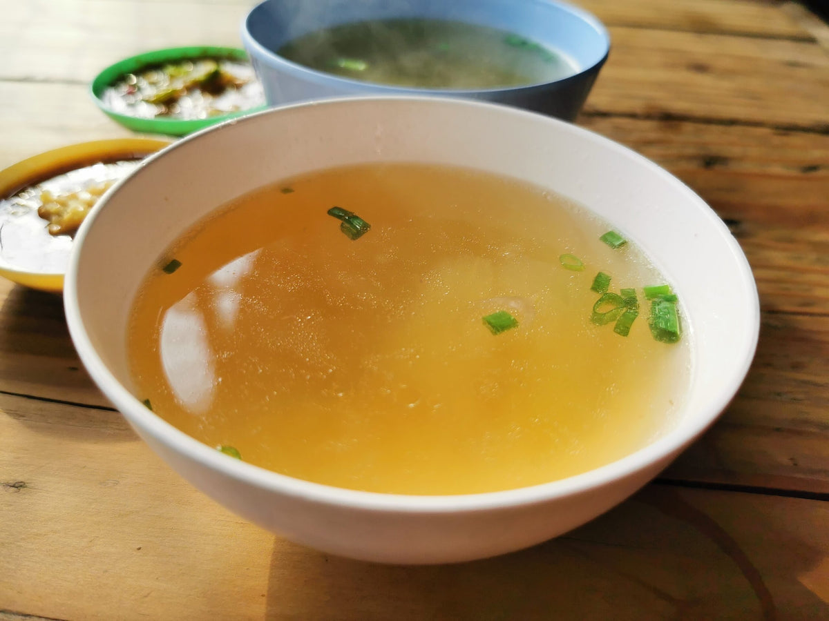 Bowl of broth from bone broth weight loss diet