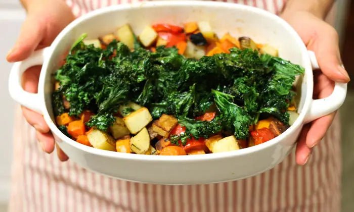 Roasted Vegetables with Kale “Chips” - Further Food