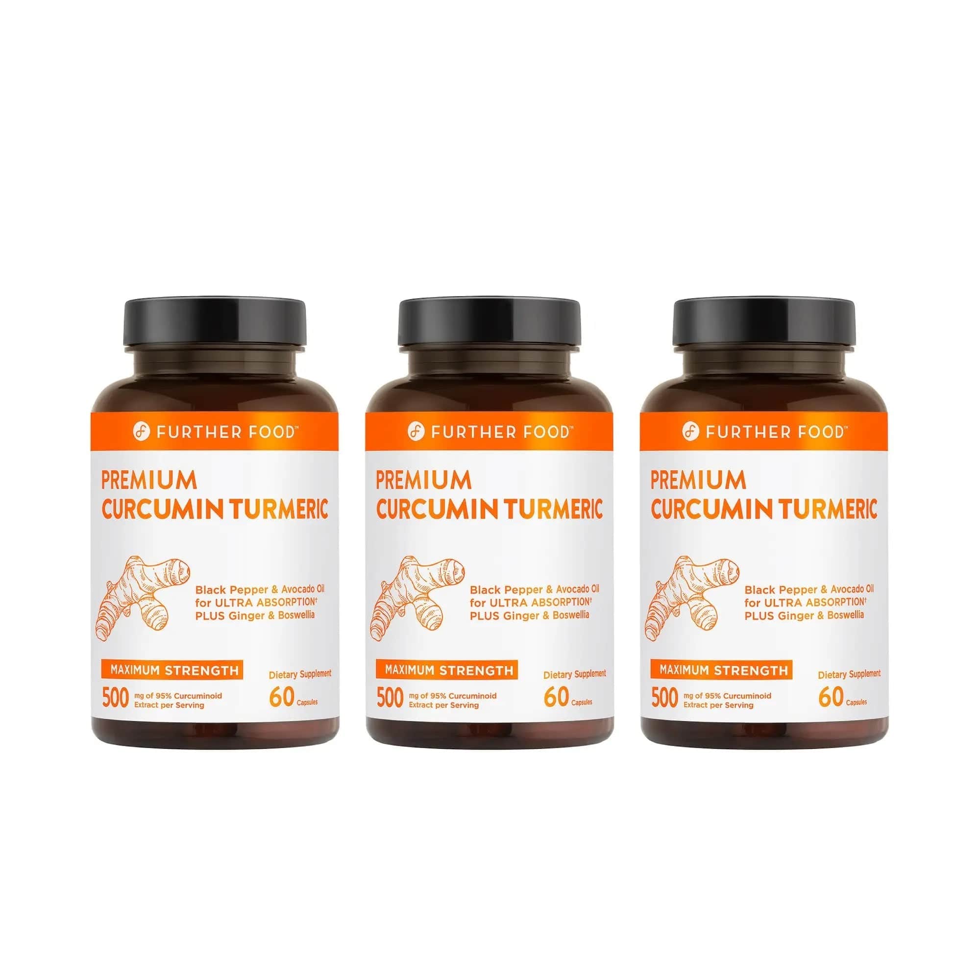 Premium Curcumin Turmeric | Further Food | 3-Pack
