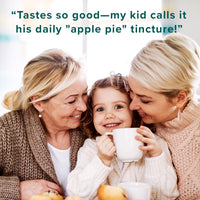 Tastes so good - my kid calls it his daily "apple pie" tincture!" Great tasting elderberry for kids.