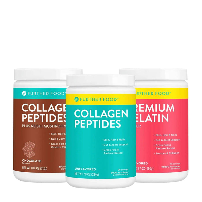 Further Food Keto Made Easy Bundle - Premium Chocolate Collagen, Unflavored Collagen and Premium Gelatin